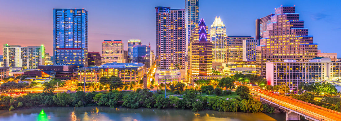 Noah Jigsaw Puzzle Austin, Texas, USA Downtown Skyline over the Colorado River panorama 1000 pieces