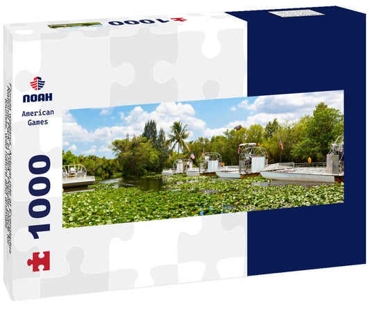Noah Jigsaw Puzzle Florida wetland, Airboat ride at Everglades National Park in USA. Popular place for tourists, wild nature and animals panorama 1000 pieces