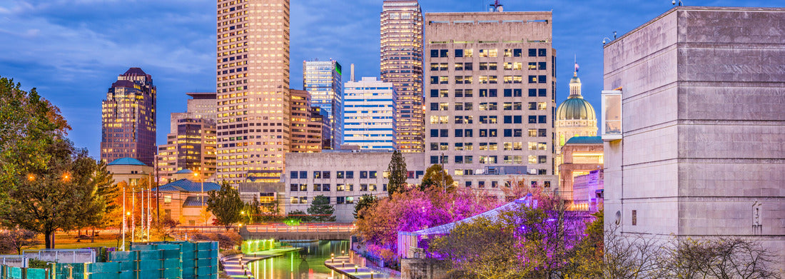 Noah Jigsaw Puzzle Indianapolis, Indiana, USA skyline and canal panorama 1000 pieces