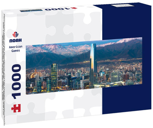 Noah Jigsaw Puzzle Panoramic view of the Providencia and Las Condes neighborhoods with Costanera Center skyscraper, Titan Tower and Los Andes mountain range, Santiago, Chile panorama 1000 pieces