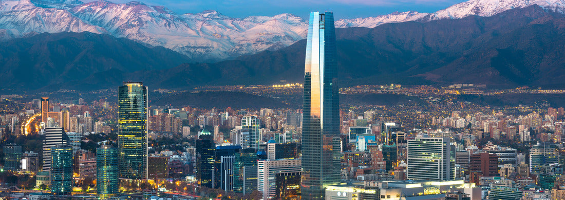 Noah Jigsaw Puzzle Panoramic view of the Providencia and Las Condes neighborhoods with Costanera Center skyscraper, Titan Tower and Los Andes mountain range, Santiago, Chile panorama 1000 pieces