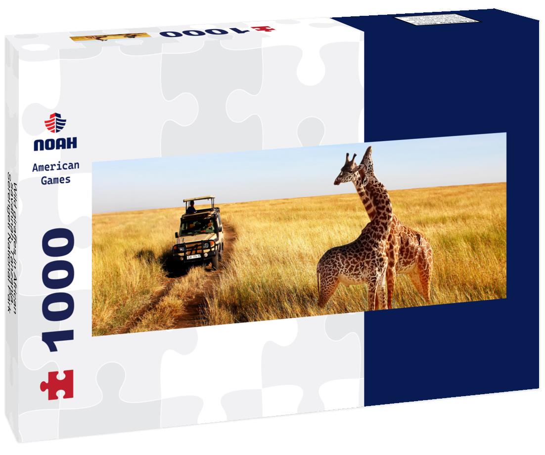 Noah Jigsaw Puzzle Wild giraffes in African savannah. Tanzania. Serengeti National Park panorama 1000 pieces