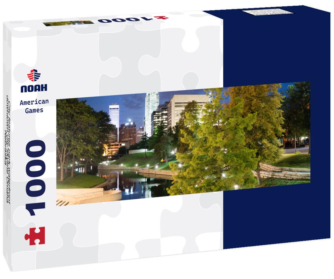 Noah Jigsaw Puzzle City features park waterfront downtown city skyline Omaha Nebraska panorama 1000 pieces