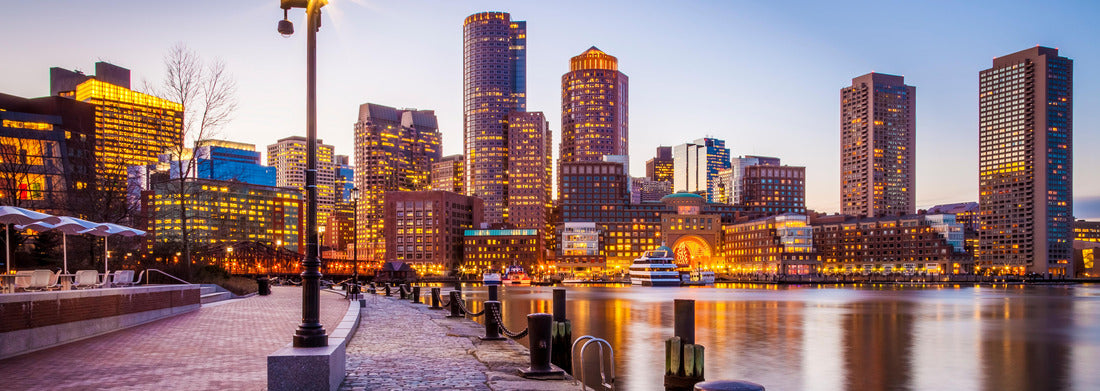 Noah Jigsaw Puzzle The architecture of Boston in Massachusetts, USA at night with its mix of contemporary and historic buildings at Boston Harbor and Financial District panorama 1000 pieces