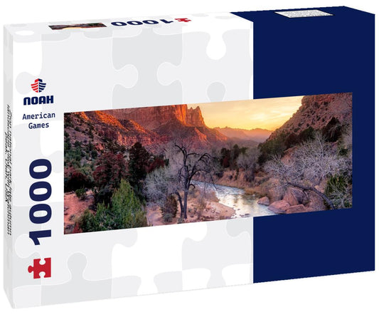 Noah Jigsaw Puzzle Zion national park late autumn landscape view with Watchman peak, Utah, USA panorama 1000 pieces