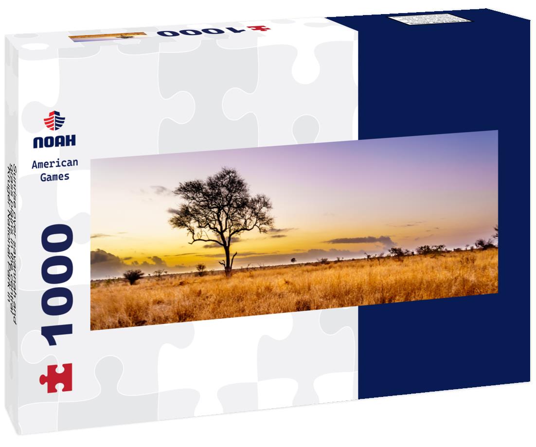 Noah Jigsaw Puzzle Sunrise over savannah and grass plains in the central Kruger National Park in South Africa panorama 1000 pieces