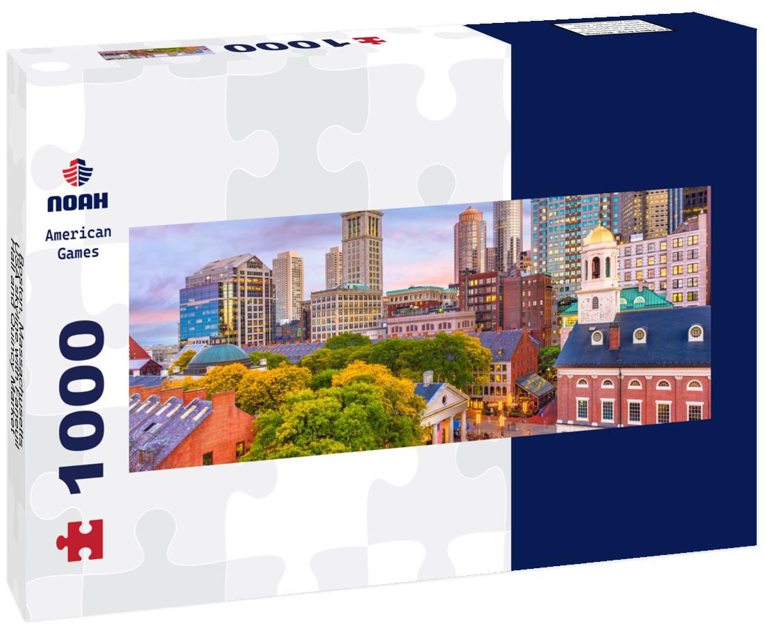 Noah Jigsaw Puzzle Boston, Massachusetts, USA skyline with Faneuil Hall and Quincy Market at dusk panorama 1000 pieces
