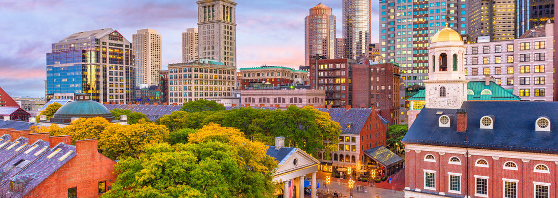 Noah Jigsaw Puzzle Boston, Massachusetts, USA skyline with Faneuil Hall and Quincy Market at dusk panorama 1000 pieces