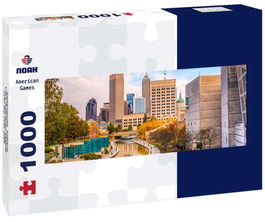 Noah Jigsaw Puzzle Indianapolis, Indiana, USA downtown skyline over the river walk panorama 1000 pieces