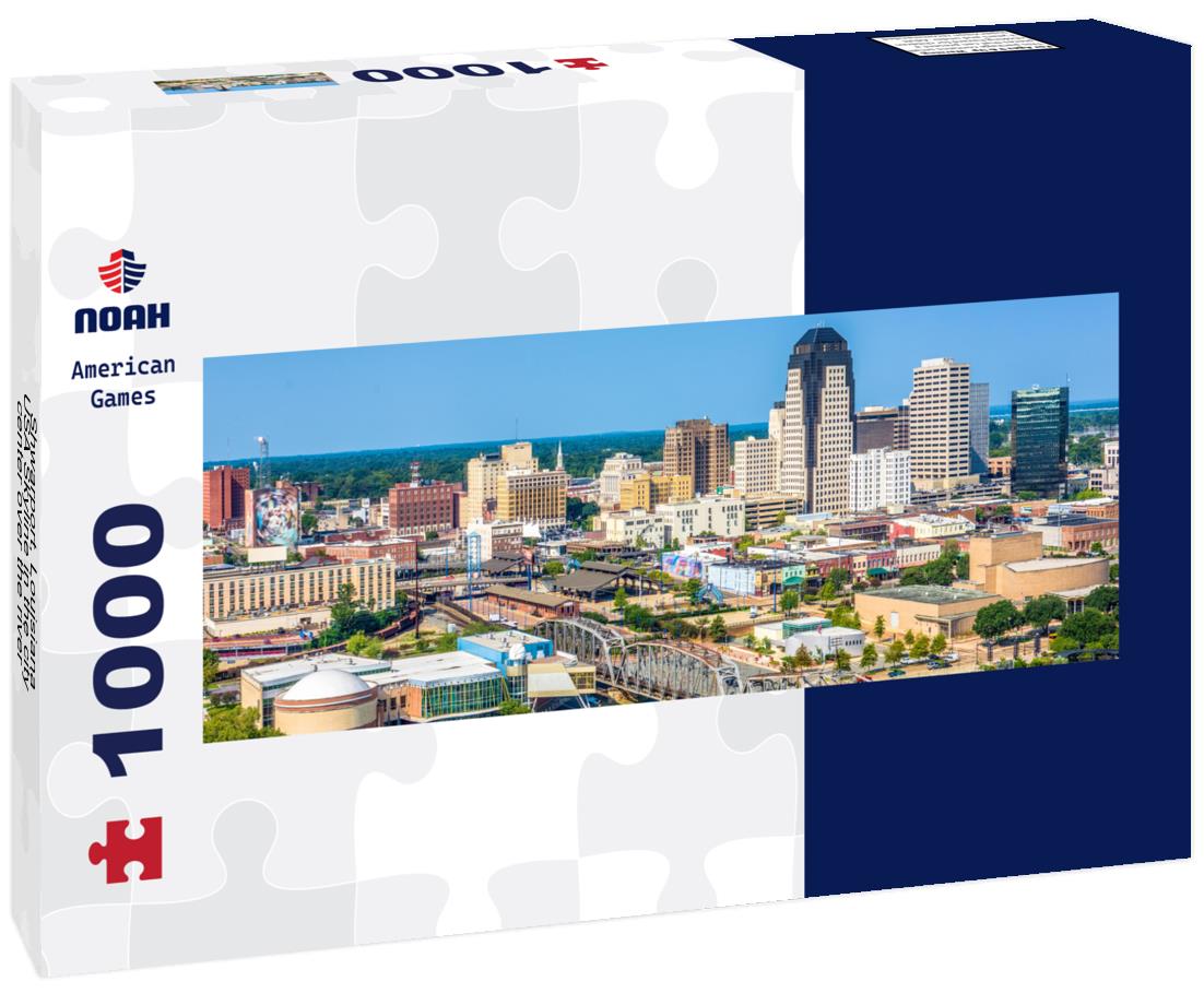 Shwarport, Louisiana, USA Skyline in the city center over the river 1000pc Panoramic Puzzle