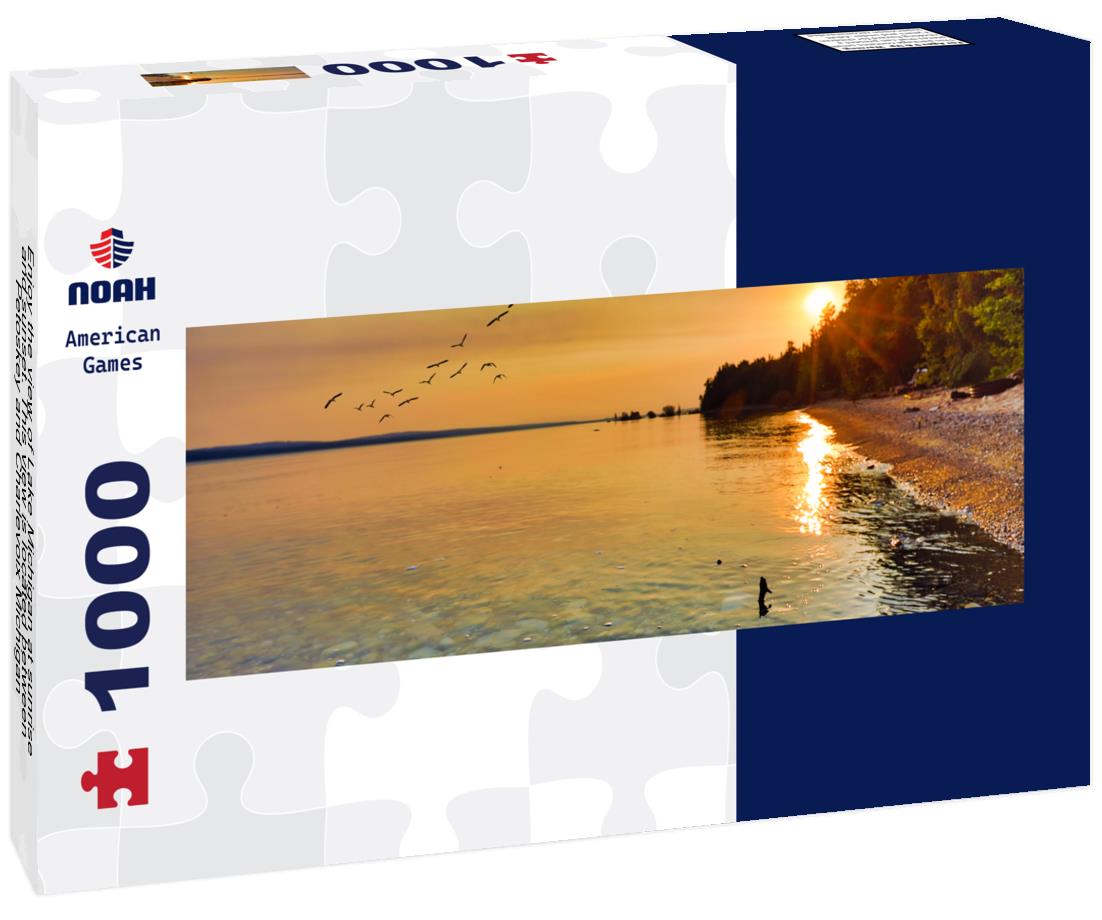 Noah Jigsaw Puzzle Enjoy the view of Lake Michigan at sunrise and sunset. This view is located between Petoskey and Charlevoix Michigan panorama 1000 pieces