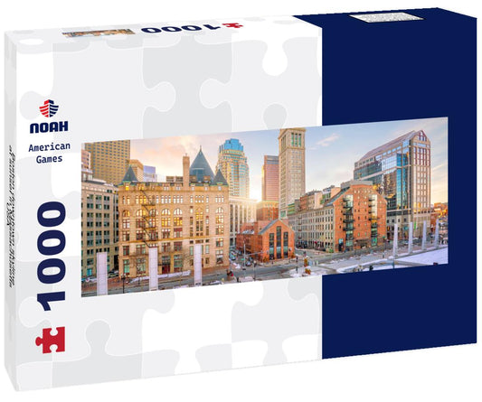 Noah Jigsaw Puzzle Boston downtown skyline at sunset in Massachusetts, USA panorama 1000 pieces