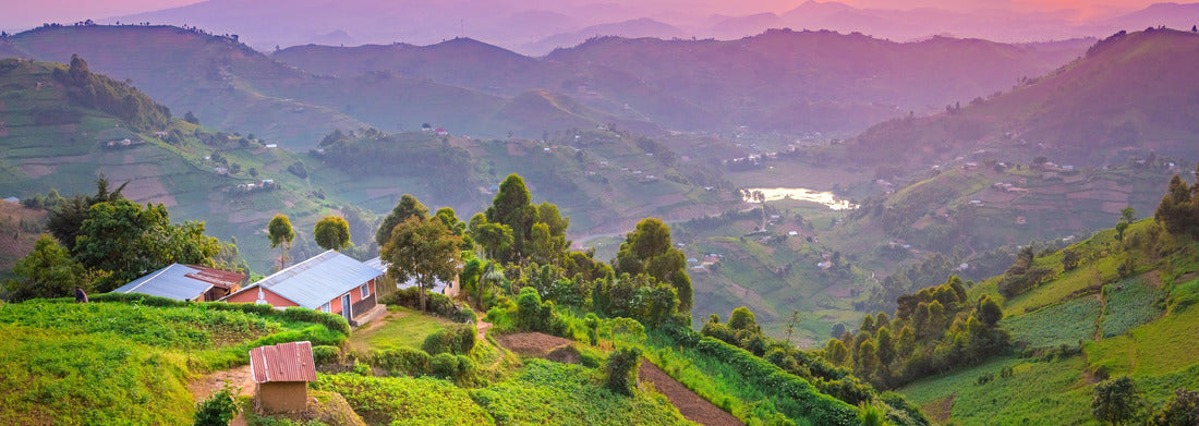 Noah Jigsaw Puzzle Kisoro Uganda beautiful sunset over mountains and hills of pastures and farms in villages of Uganda panorama 1000 pieces