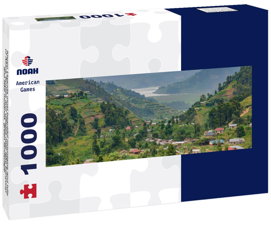 Noah Jigsaw Puzzle Kisoro Uganda most beautiful mountains and hills of Africa, houses and villages near lake bunyonyi and lake mutanda, green landscape panorama 1000 pieces
