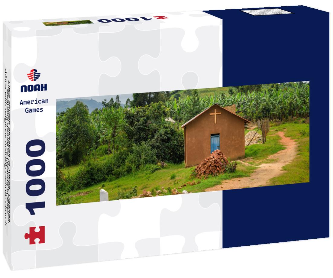 Noah Jigsaw Puzzle Little church christian in Africa, Uganda. Beautiful nature of Uganda in East-Africa with religious building catholic church panorama 1000 pieces