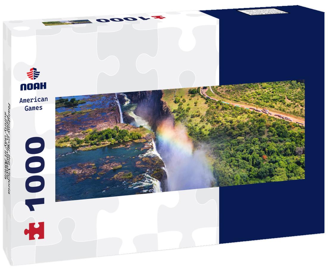 Noah Jigsaw Puzzle Rainbow over the Victoria Falls in Zimbabwe, sunny day in Africa panorama 1000 pieces