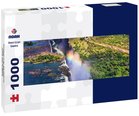 Noah Jigsaw Puzzle Rainbow over the Victoria Falls in Zimbabwe, sunny day in Africa panorama 1000 pieces