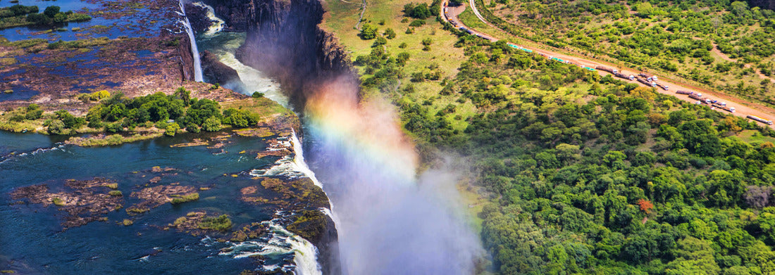 Noah Jigsaw Puzzle Rainbow over the Victoria Falls in Zimbabwe, sunny day in Africa panorama 1000 pieces