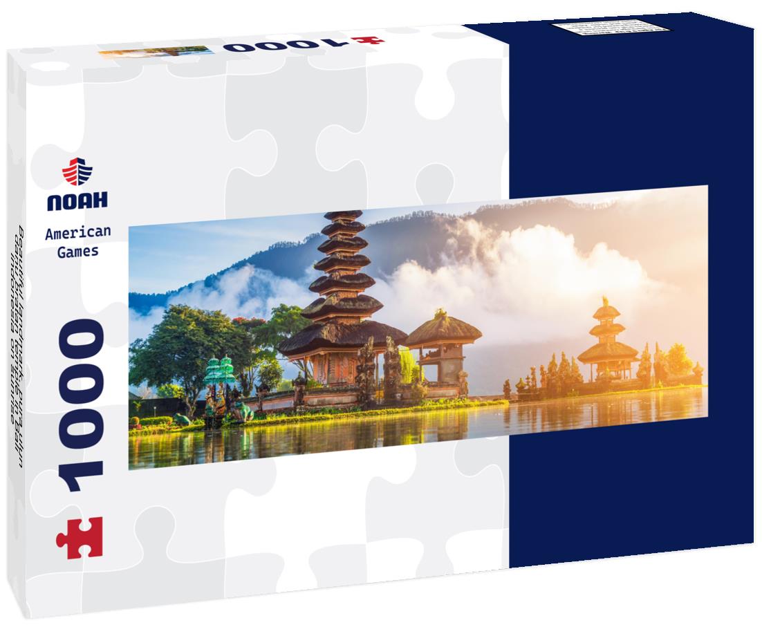 Noah Jigsaw Puzzle Beautiful landmark, pura ulun danu bratan temple in Bali, indonesia on sunrise panorama 1000 pieces
