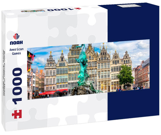 Noah Jigsaw Puzzle Brabo fountain on Market Square, Antwerp, Belgium panorama 1000 pieces