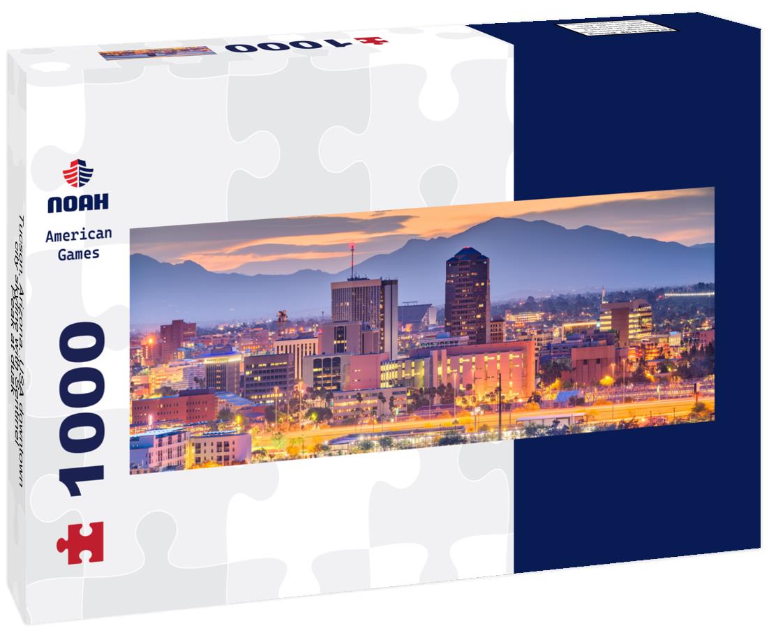 Noah Jigsaw Puzzle Tucson, Arizona, USA downtown city skyline with Sentinel Peak at dusk panorama 1000 pieces