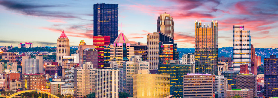 Noah Jigsaw Puzzle Pittsburgh, Pennsylvania, USA downtown city skyline on the rivers at dusk panorama 1000 pieces
