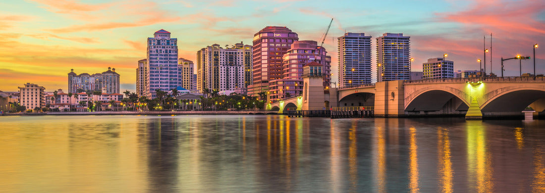 Noah Jigsaw Puzzle West Palm Beach, Florida, USA Downtown skyline at dusk panorama 1000 pieces