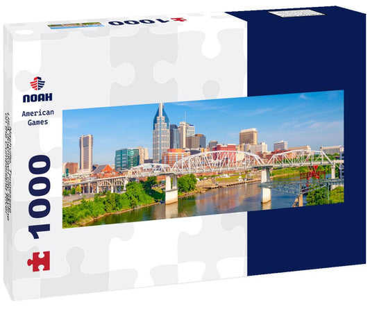 Noah Jigsaw Puzzle Nashville, Tennessee, USA downtown city skyline on the Cumberland River panorama 1000 pieces