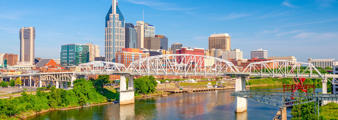 Noah Jigsaw Puzzle Nashville, Tennessee, USA downtown city skyline on the Cumberland River panorama 1000 pieces