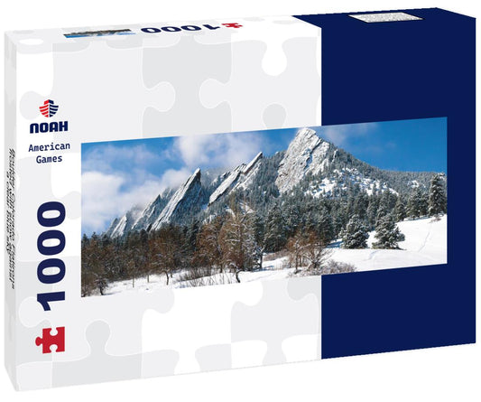 Noah Jigsaw Puzzle Boulder Colorado Flatirons frosted with snow against a clear blue sky panorama 1000 pieces