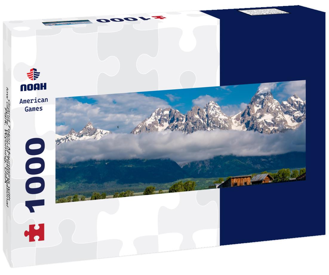 Noah Jigsaw Puzzle Grand Teton Mountains with low clouds. Grand Teton National Park, Wyoming, USA panorama 1000 pieces