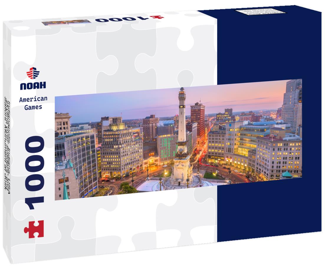 Noah Jigsaw Puzzle Indianapolis, Indiana, USA skyline over Soliders' and Sailors' Monument at dusk panorama 1000 pieces