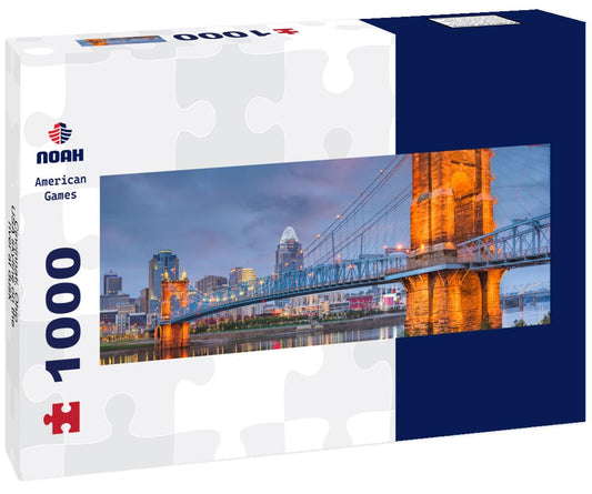 Noah Jigsaw Puzzle Cincinnati, Ohio, USA skyline on the river at dusk panorama 1000 pieces