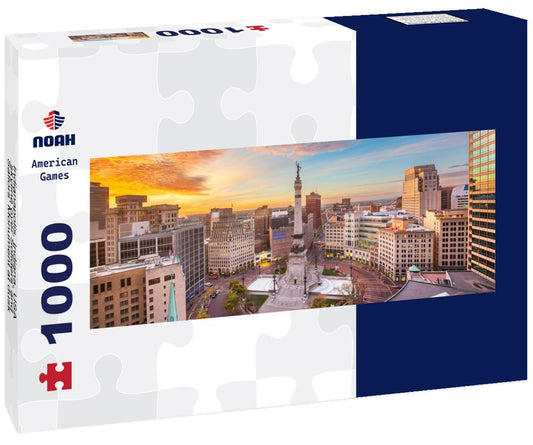 Noah Jigsaw Puzzle Indianapolis, Indiana, USA skyline over Soliders' and Sailors' Monument at dusk panorama 1000 pieces