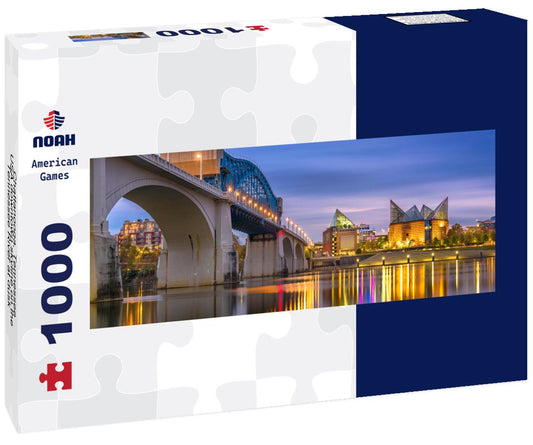 Noah Jigsaw Puzzle Chattanooga, Tennessee, USA downtown skyline on the Tennessee River at dusk panorama 1000 pieces
