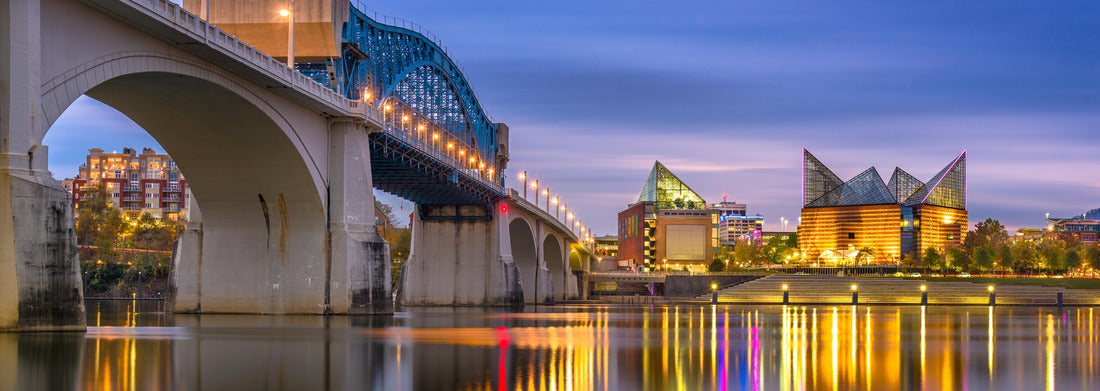 Noah Jigsaw Puzzle Chattanooga, Tennessee, USA downtown skyline on the Tennessee River at dusk panorama 1000 pieces