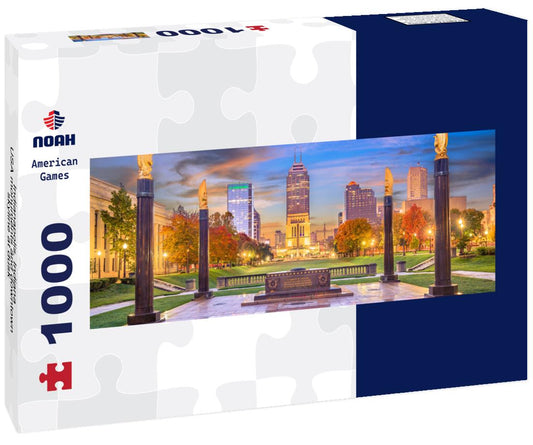 Noah Jigsaw Puzzle Indianapolis, Indiana, USA monuments and downtown skyline at dusk panorama 1000 pieces