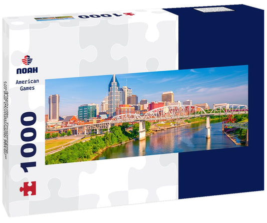 Noah Jigsaw Puzzle Nashville, Tennessee, USA downtown city skyline on the Cumberland River panorama 1000 pieces