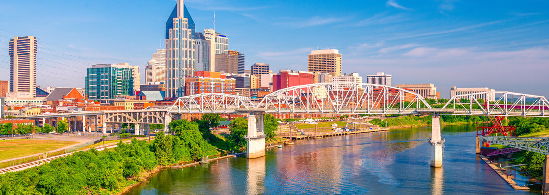 Noah Jigsaw Puzzle Nashville, Tennessee, USA downtown city skyline on the Cumberland River panorama 1000 pieces