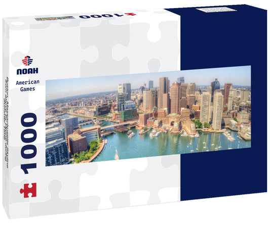 Noah Jigsaw Puzzle Boston, Massachusetts Skyline from above by Drone during Summer Time panorama 1000 pieces