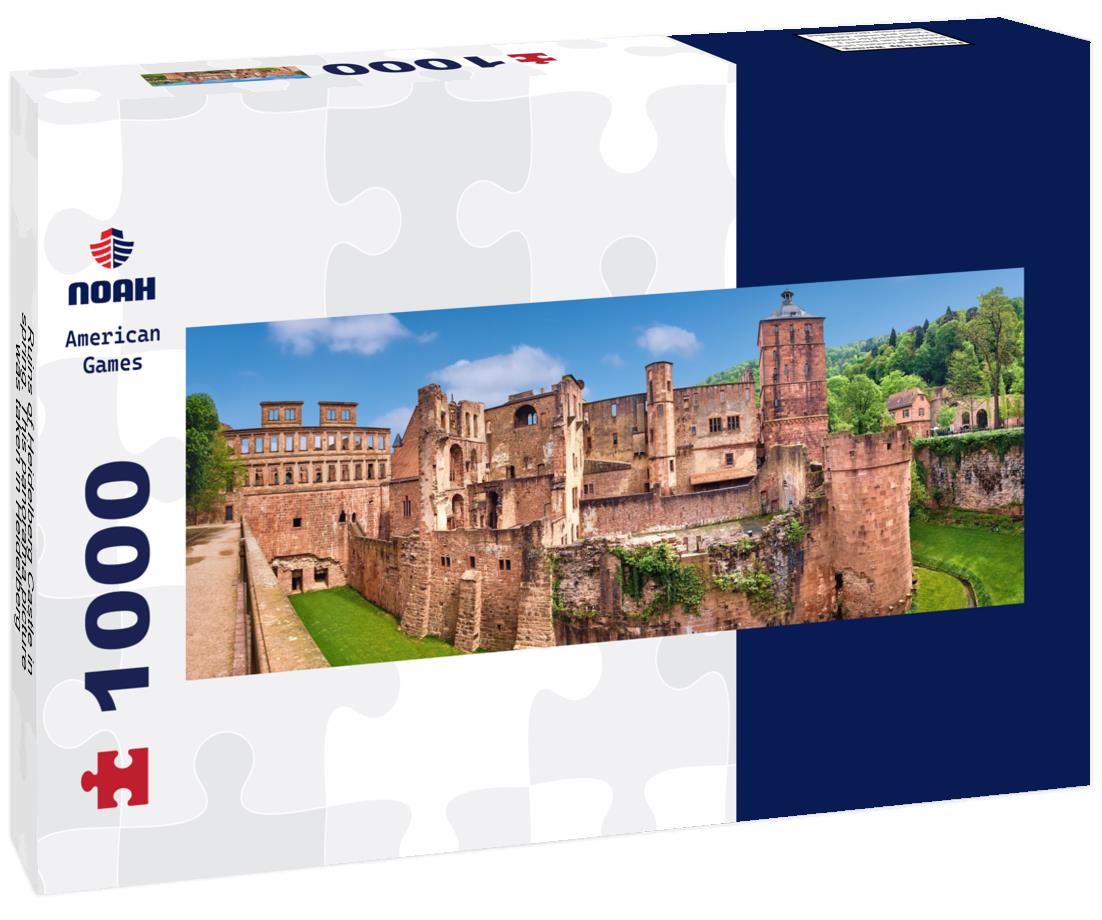 Ruins of Heidelberg Castle in spring - Heidelberg, Germany 1000pc Panoramic Puzzle