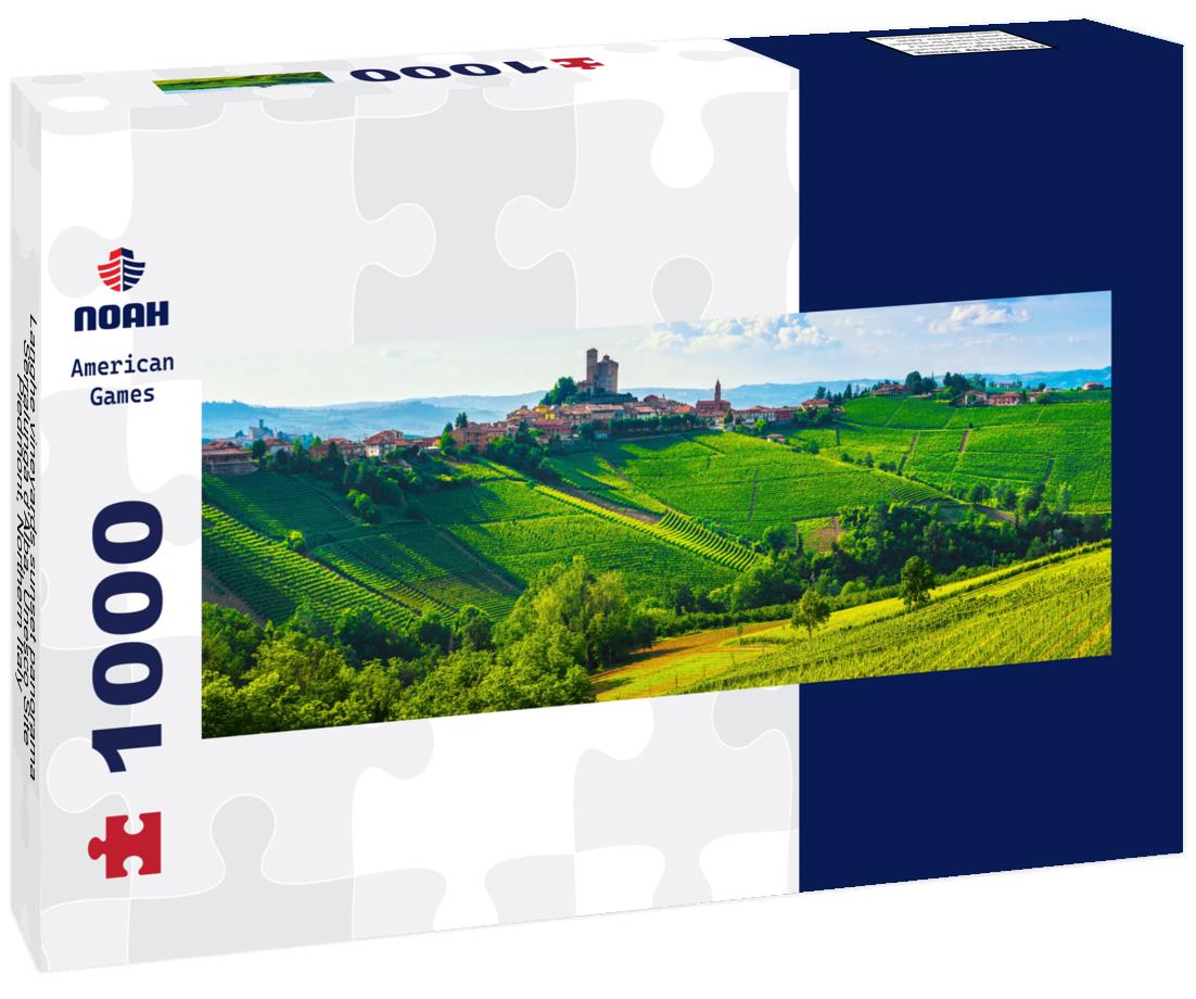 Noah Jigsaw Puzzle Langhe vineyards sunset panorama, Serralunga d'Alba, Unesco Site, Piedmont, Northern Italy panorama 1000 pieces