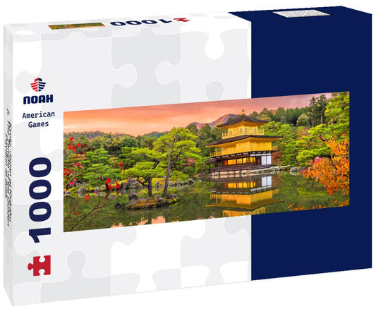 Noah Jigsaw Puzzle Kyoto, Japan at Kinkaku-ji, The Temple of the Golden Pavilion at dusk panorama 1000 pieces
