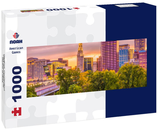 Noah Jigsaw Puzzle Hartford, Connecticut, USA downtown city skyline at dusk panorama 1000 pieces