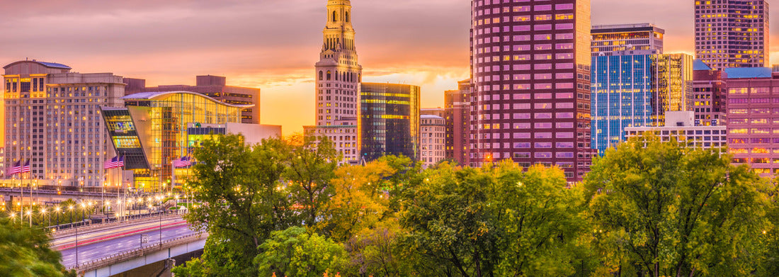 Noah Jigsaw Puzzle Hartford, Connecticut, USA downtown city skyline at dusk panorama 1000 pieces