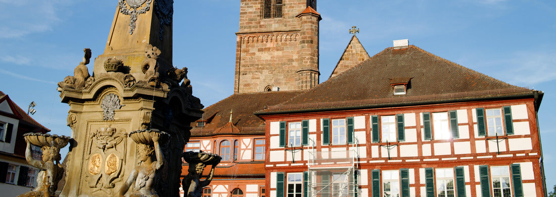 Noah Jigsaw Puzzle Brook flows through the historic city center. Schwabach, Bavaria, Germany panorama 1000 pieces