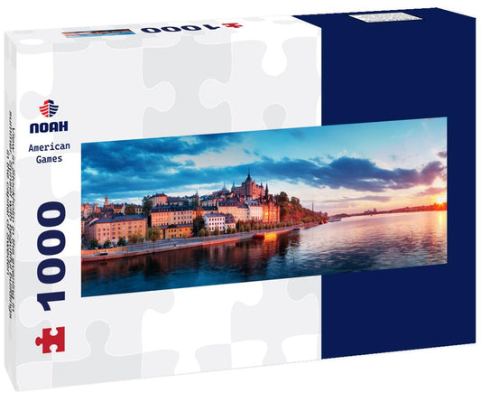Noah Jigsaw Puzzle View in Stockholm in the evening in summer. Sunset with beautiful buildings in the capital of Sweden panorama 1000 pieces