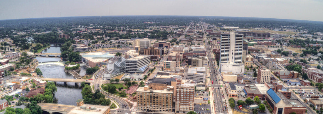 Noah Jigsaw Puzzle Aerial view of downtown South Bend in Indiana panorama 1000 pieces