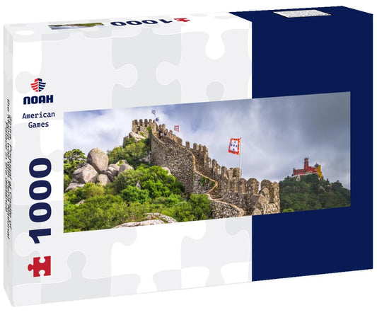 Noah Jigsaw Puzzle Sintra, Portugal at Castle of the Moors wall with Pena National Palace in the distance panorama 1000 pieces