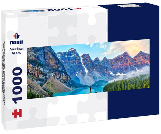 Noah Jigsaw Puzzle Sunrise over the Valley of Ten Peaks with glacial lake in the foreground in the Canadian Rockies panorama 1000 pieces
